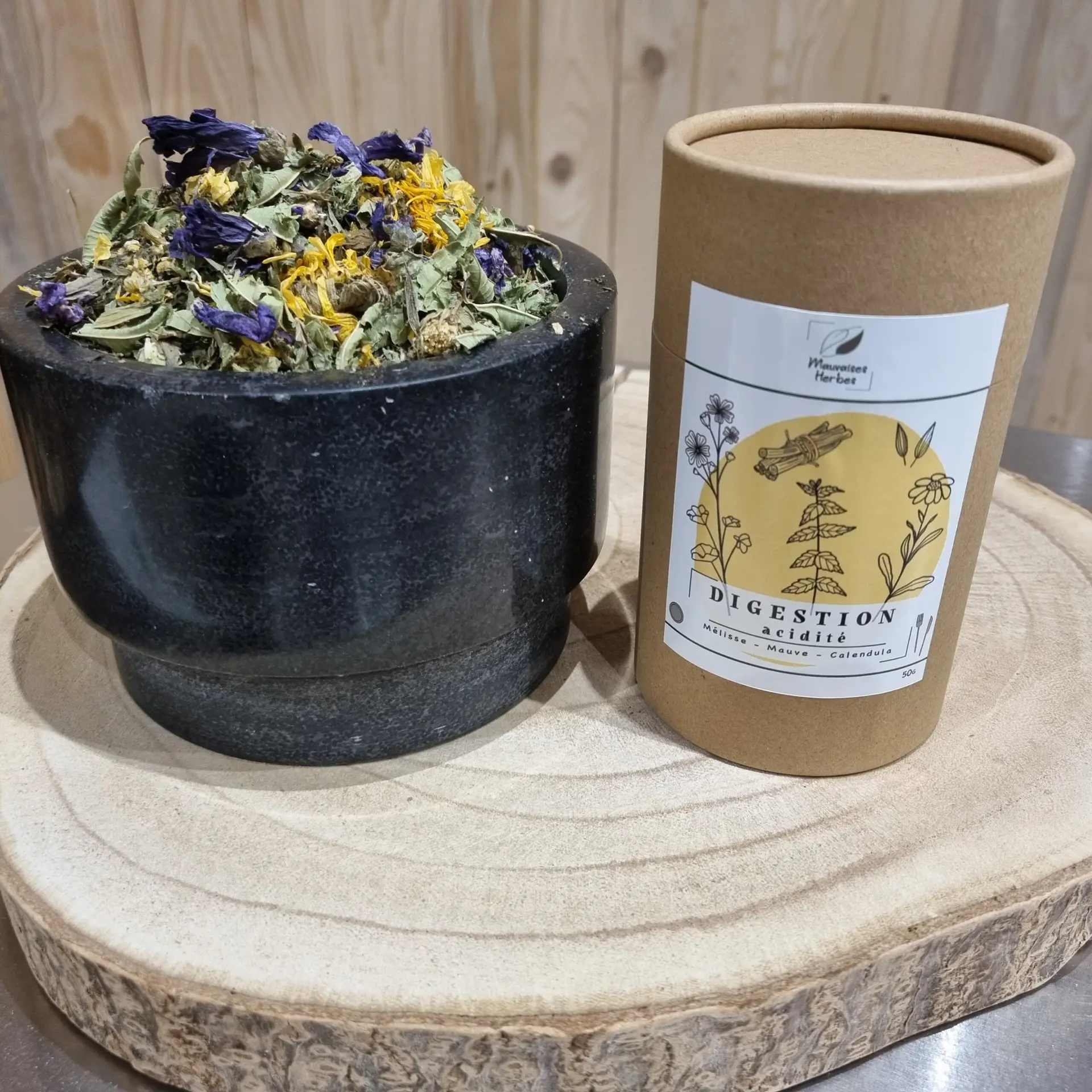 Mélange de plantes de la Tisane Digestion Acidité